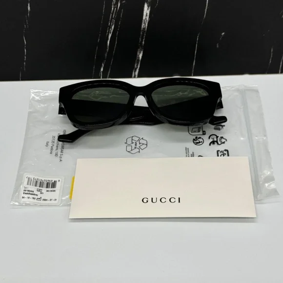 NEW GG1550SK 001 GUCCI BLACK GREY SQUARE WOMEN GUCCI SUNGLASSES - Picture 11 of 12